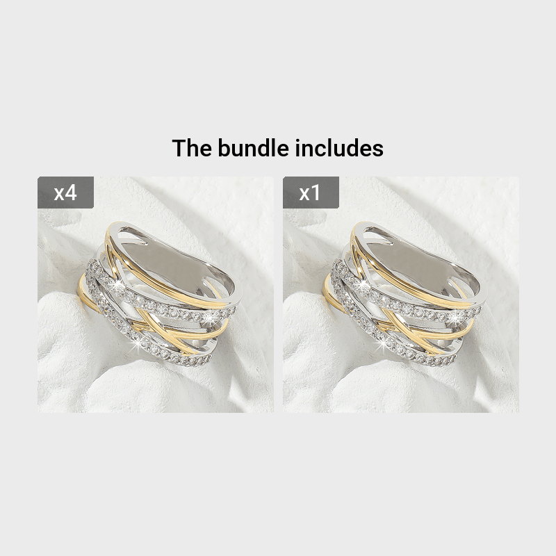 Luxury Infinity zirconia Eternity Ring 18K Gold Plated Wedding Engagement Party Decor For Bride Women Girls Gift