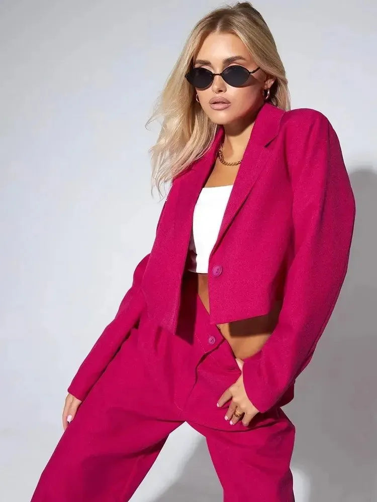 Women's Clothing 2025 Autumn New Fashion Casual Short Small Suit Slim Fit Trousers Women's Suit Костюм Женский Летний