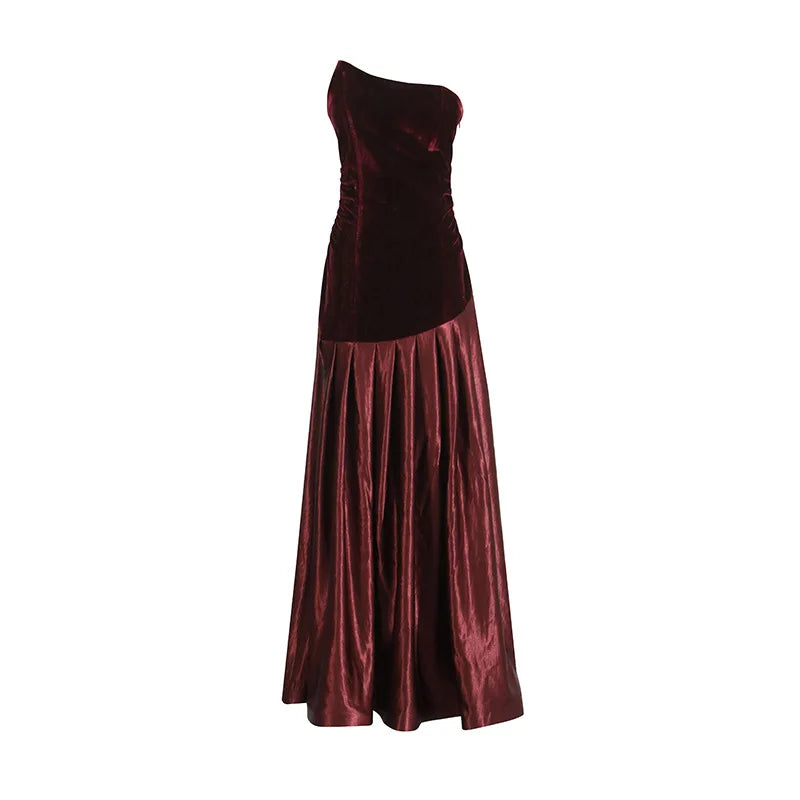 Fashion Patchwork Camisole Dress for Women High Street Trend Irregularly Sleeveless Elegant Long Dresses Female Clothing