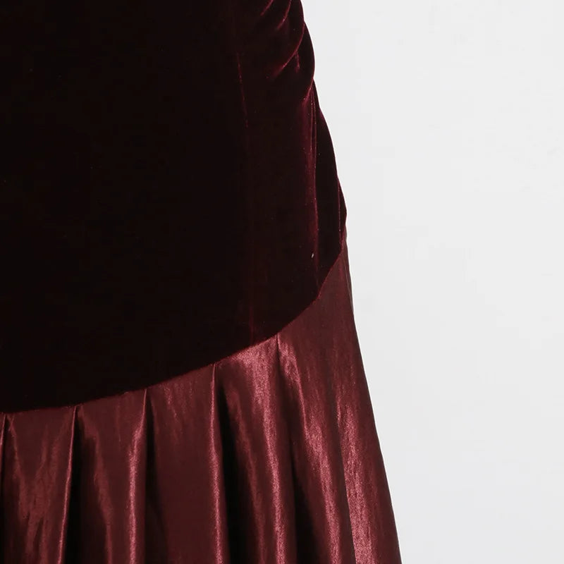Fashion Patchwork Camisole Dress for Women High Street Trend Irregularly Sleeveless Elegant Long Dresses Female Clothing