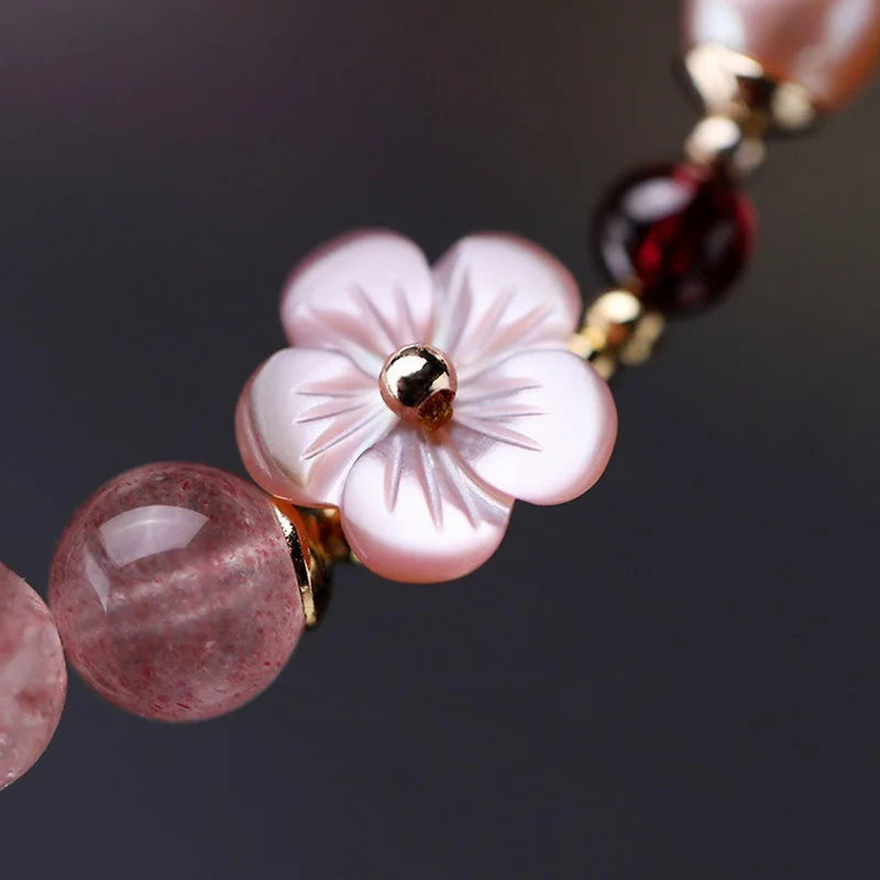 Light Luxury Purple Glass Crystal Beaded Bracelets for Women Chic Butterfly Tassel Pendant Bracelets Sweet Girl Wrist Jewelry
