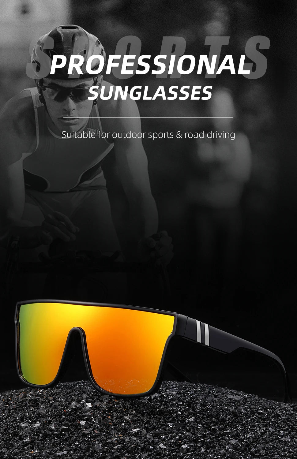 New Designer  Outdoor Sport Sunglasses Men Male Sun Glasses Women Goggles UV400 Fashion Eyewear