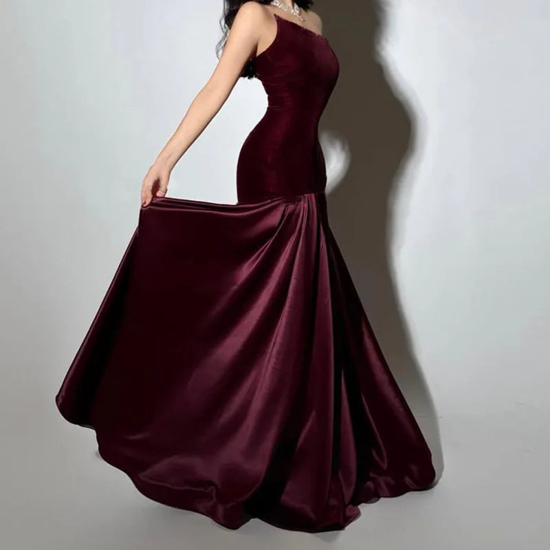 Fashion Patchwork Camisole Dress for Women High Street Trend Irregularly Sleeveless Elegant Long Dresses Female Clothing